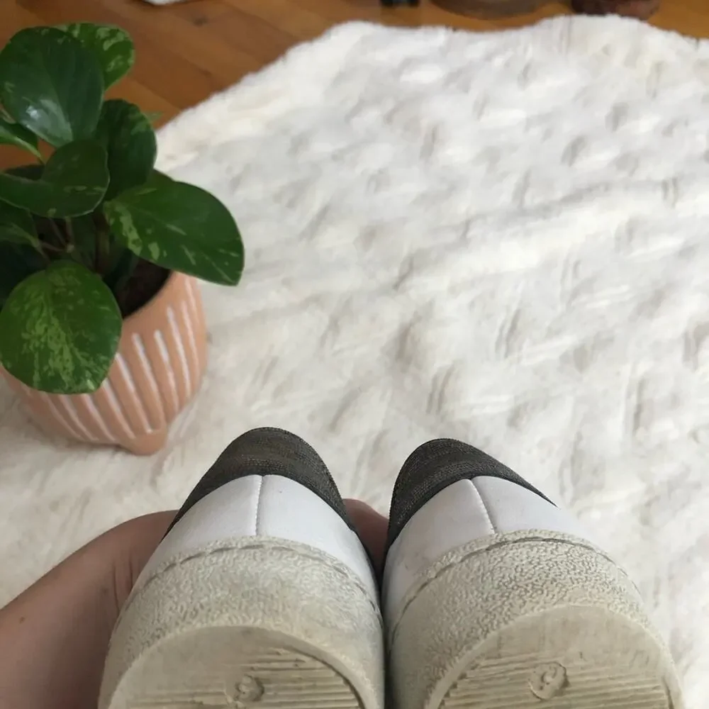 Hogl White Leather Applique Embellished Sneakers